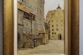 Антикварные картины (живопись и графика), Уголок Нюрнберга. У городских ворот. (Из окна мастерской Альбрехта Дюрера). 1889год