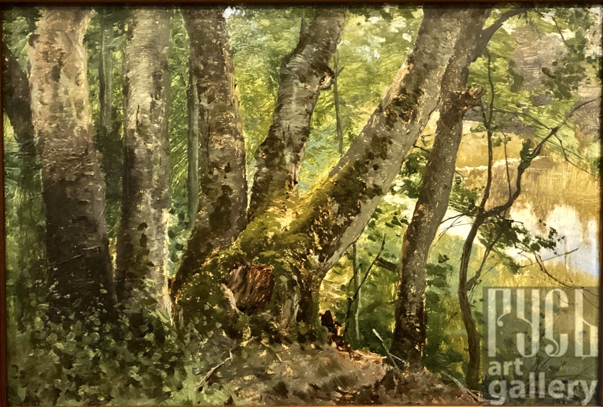 Антикварные картины (живопись и графика) "Лесной пейзаж", Крыжицкий Константин Яковлевич (1858 — 1911)