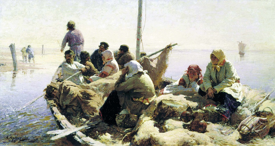 Абрам Архипов. Картина «По реке Оке», 1889