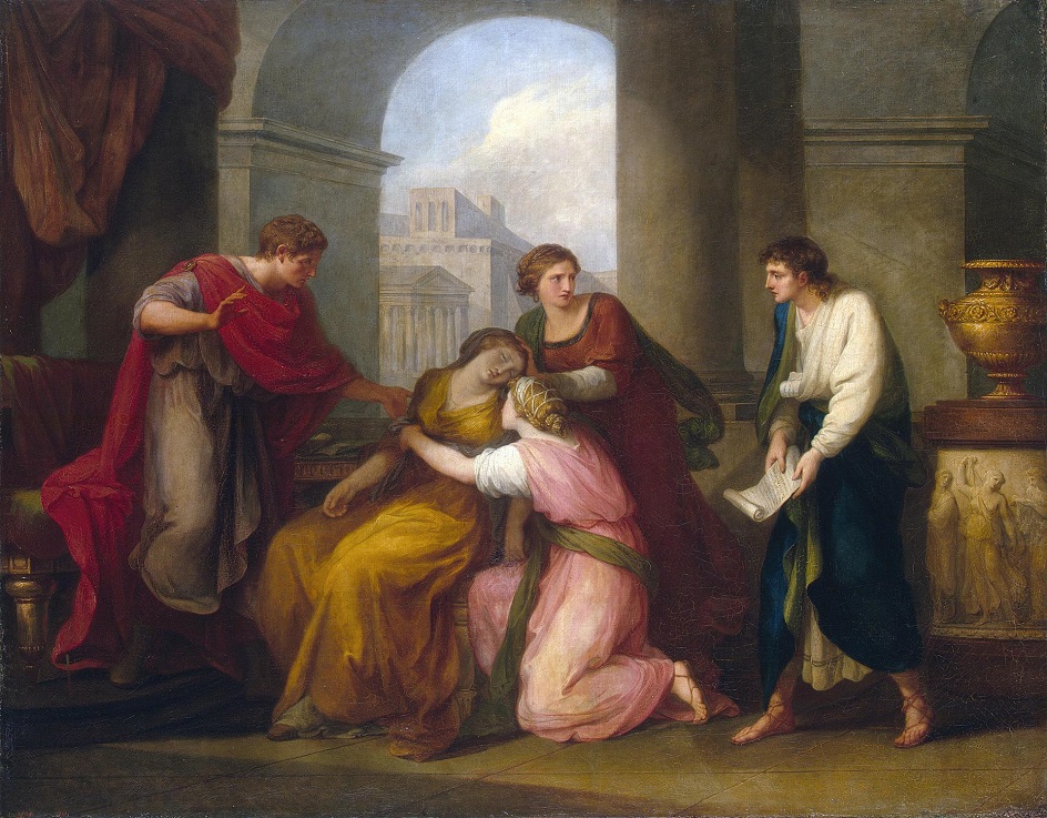 Ангелика Кауфман. Картина «Вергилий, читающий «Энеиду» Октавии и Августу», 1788