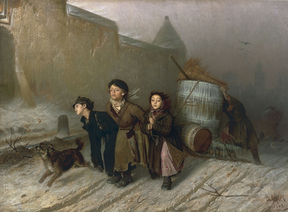 Василий Перов. «Тройка. Ученики мастеровые везут воду», 1866