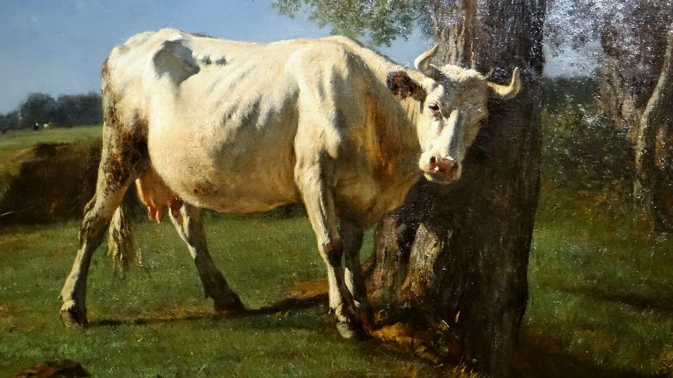 Констан Тройон. Картина «Корова чешется», 1858