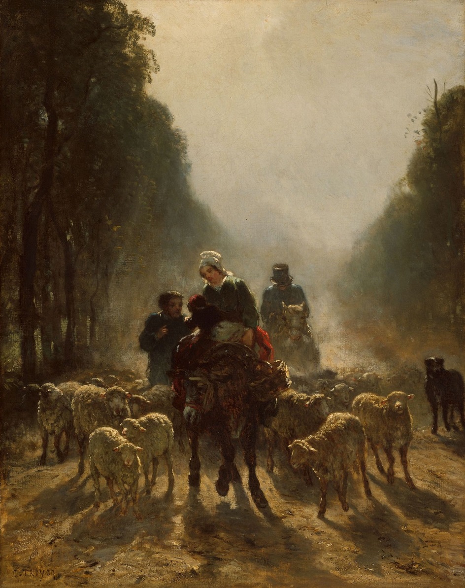 Констан Тройон. Картина «Дорога на рынок», 1859