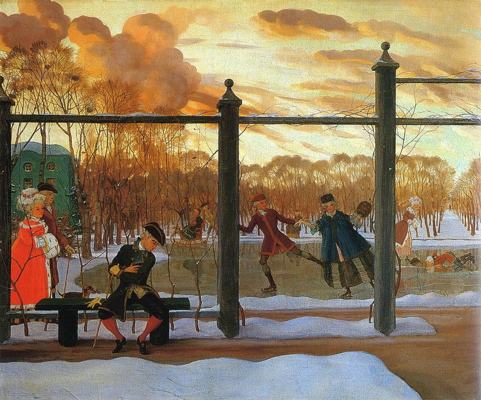 Константин Сомов. Картина «Зима. Каток», 1915