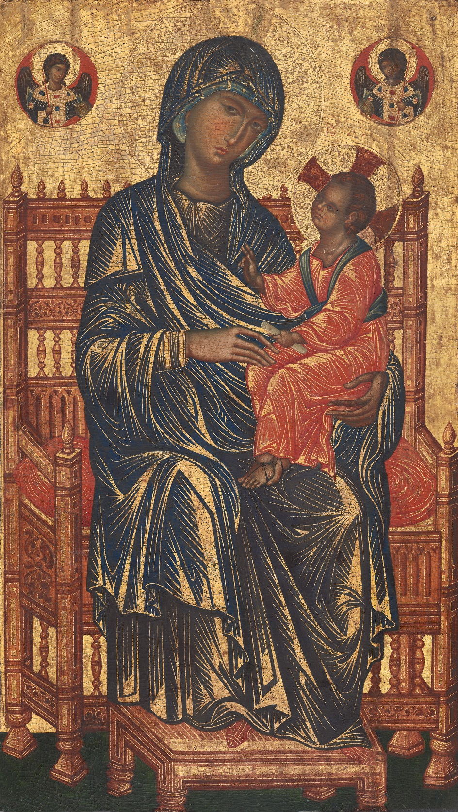Мадонна на картинах. Икона в византийском стиле «Мадонна с младенцем», XIII век