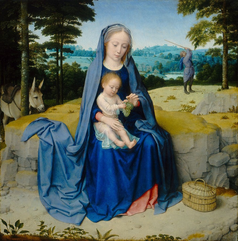 Мадонна на картинах. Жерар Давид. Картина «Отдых на пути в Египет», 1510