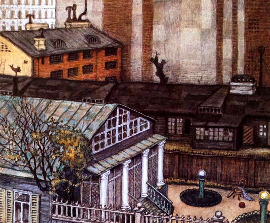 «Мир искусства». Мстислав Добужинский. Картина «Садик в городе», 1905