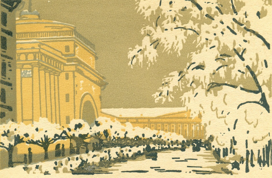 «Мир искусства». Анна Остроумова-Лебедева. Картина «Адмиралтейство под снегом», 1901