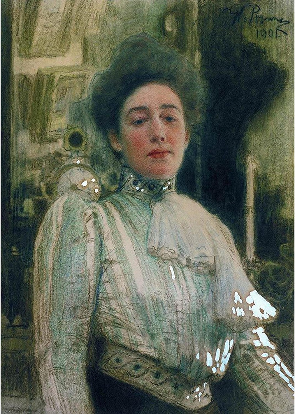 Пастель. Илья Репин. «Портрет Александры Боткиной», 1901