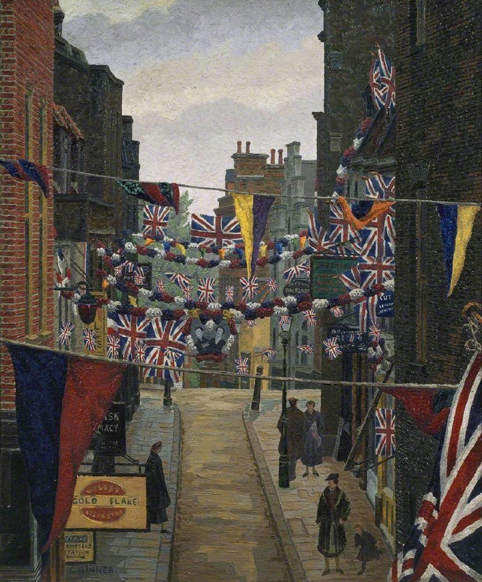 Шарль Жинне. Картина «Хэмпстед в день коронации», 1937