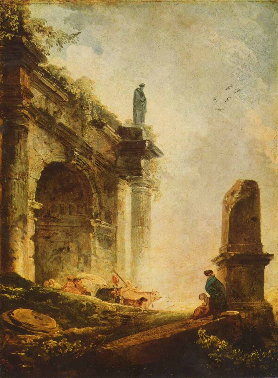 Каприччио. Юбер Робер. Картина «Античные руины», 1765