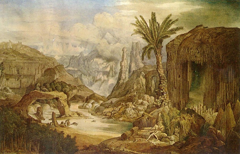 Каприччио. Джозеф Ганди. Картина «Истоки архитектуры», 1838
