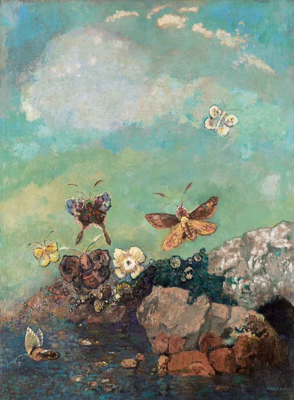 Одилон Редон. Картина «Бабочки», около 1910 года