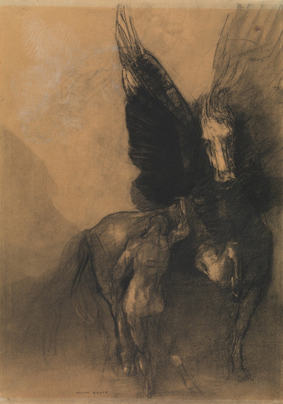 Одилон Редон. Картина «Пегас и Беллерофон», 1888