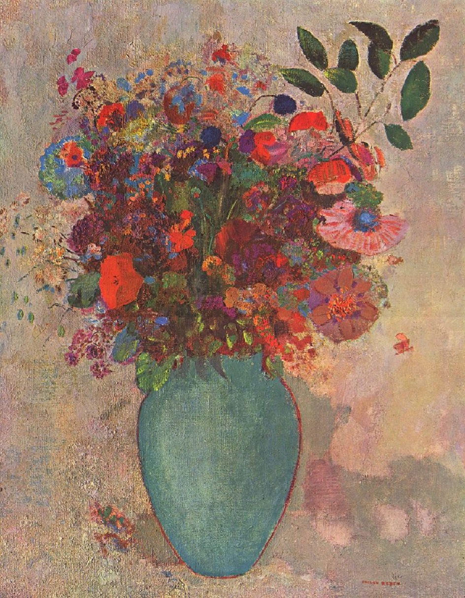 Одилон Редон. Картина «Бирюзовая ваза», 1911