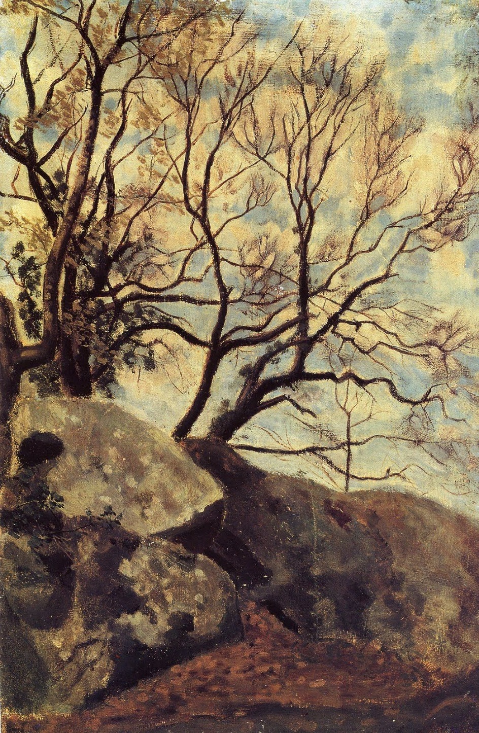Пленэр. Фредерик Базиль. Картина «Этюд с деревьями», 1864