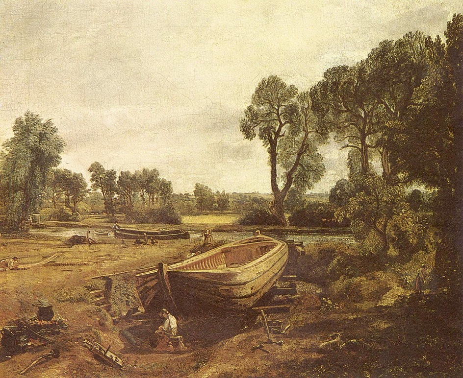 Пленэр. Джон Констебль. Картина «Строительство лодки возле мельницы Флэтфорд», 1815