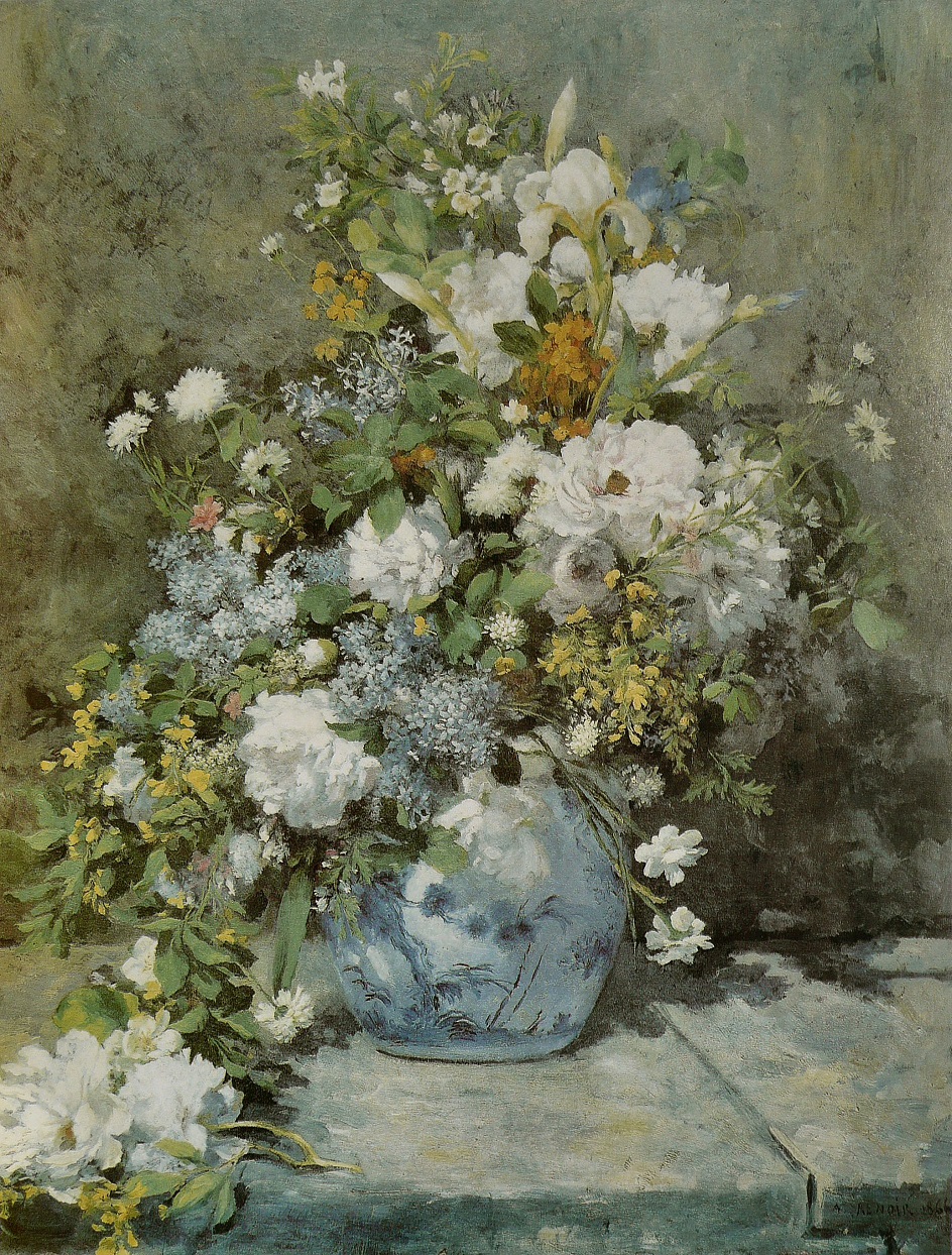 Пленэр. Огюст Ренуар. Картина «Весенний букет», 1866