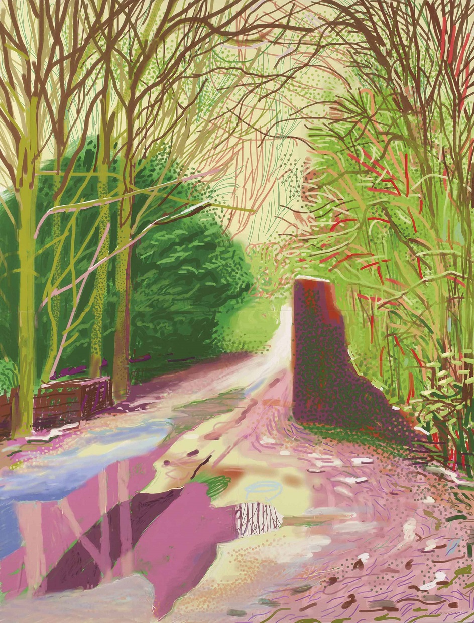 Пленэр. Дэвид Хокни. Картина «Приход весны в Уолдгейт, Восточный Йоркшир», 2011