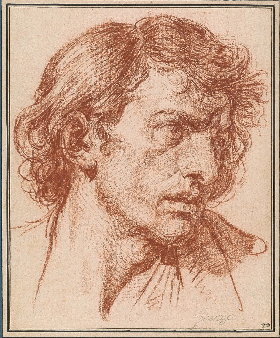 Сангина. Жан-Батист Грез. Портретная зарисовка. XVIII век