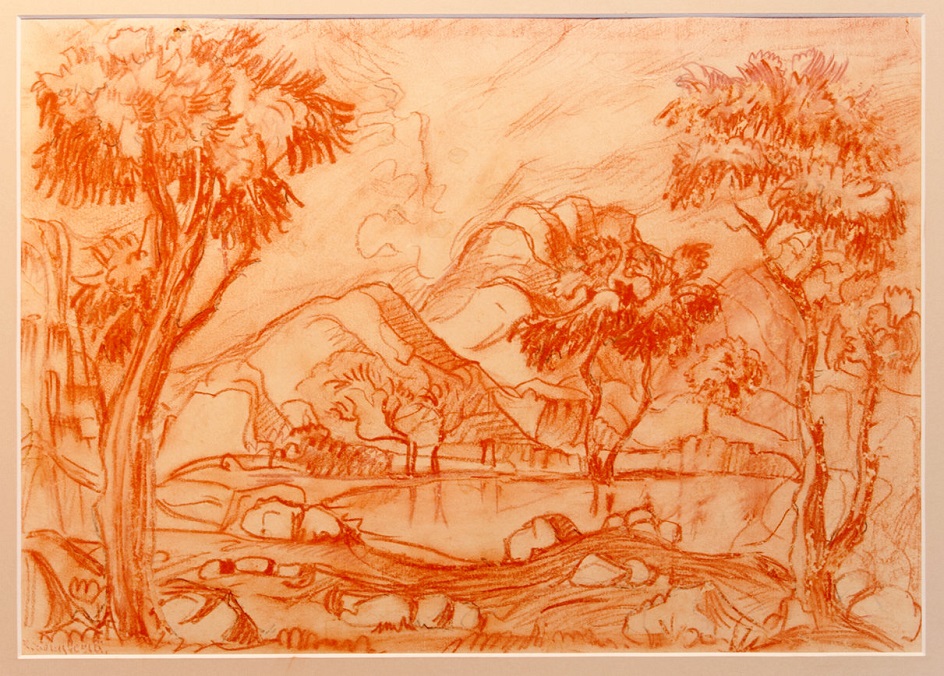 Сангина. Константин Богаевский. Рисунок «Киммерия», ХХ век