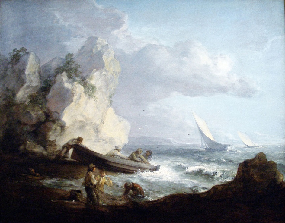 Томас Гейнсборо. Картина «Приморский пейзаж с рыбаками», 1782
