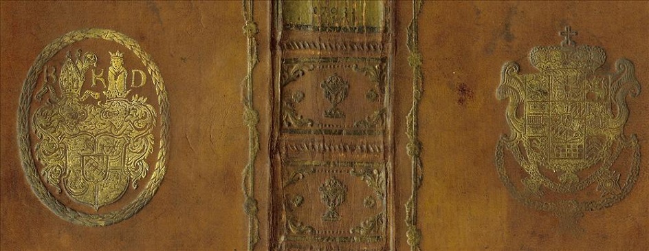 Экслибрис. Образец суперэкслибриса на обложке немецкой книги, XVIII век