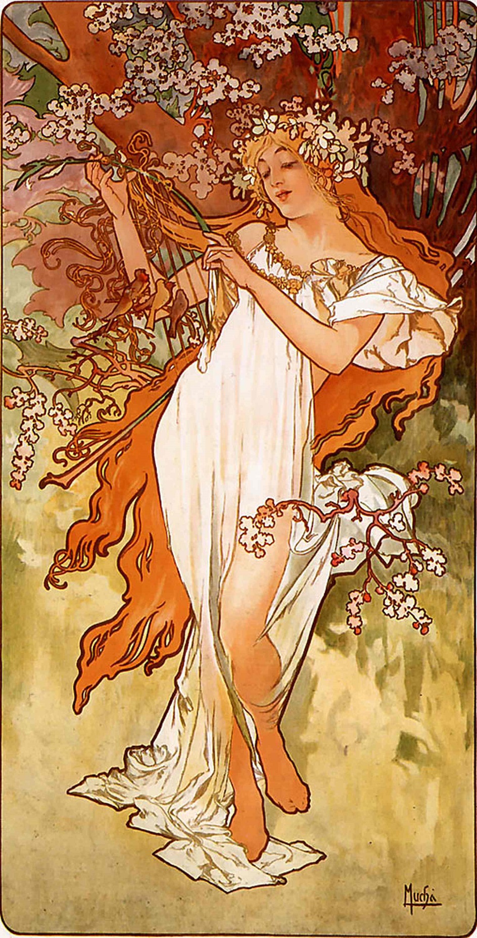 Альфонс Муха. «Весна» из серии «Времена года», 1896