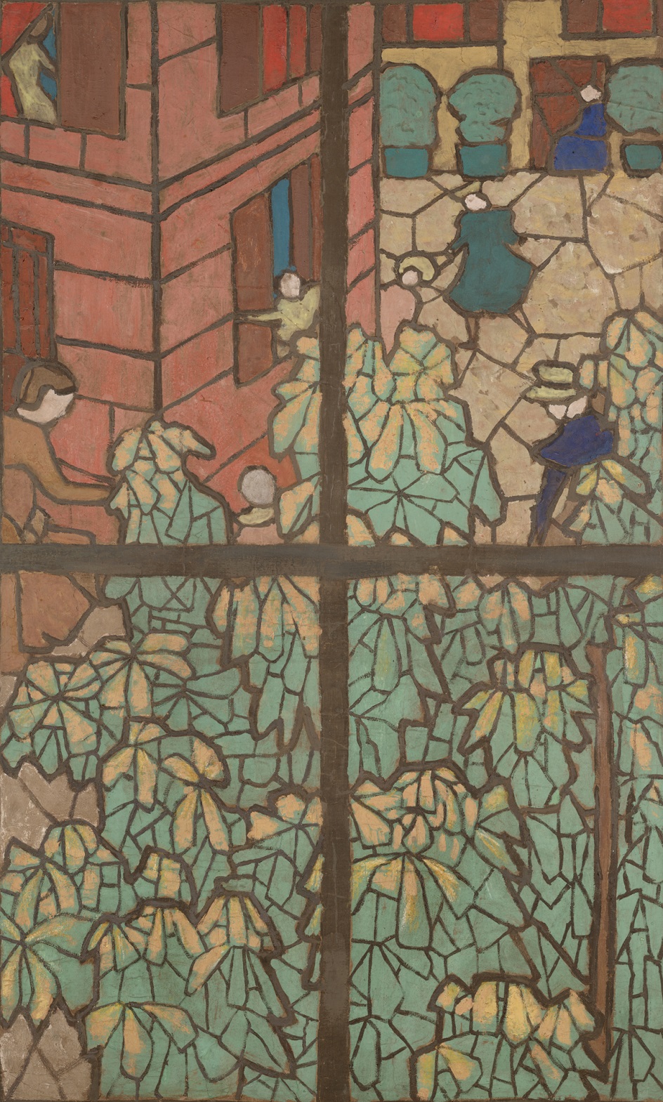 Эдуар Вюйар. Эскиз для витражного окна Тиффани «Каштаны», 1895