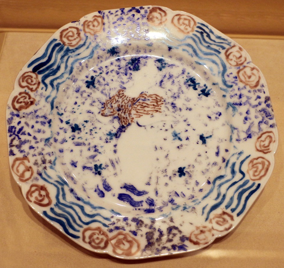 Эдуар Вюйар. Декоративная керамическая тарелка «Женщина в полосатой блузе», 1895
