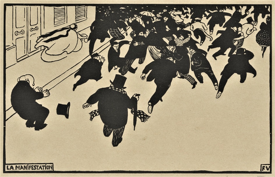 Феликс Валлоттон. Гравюра «Демонстрация», 1893