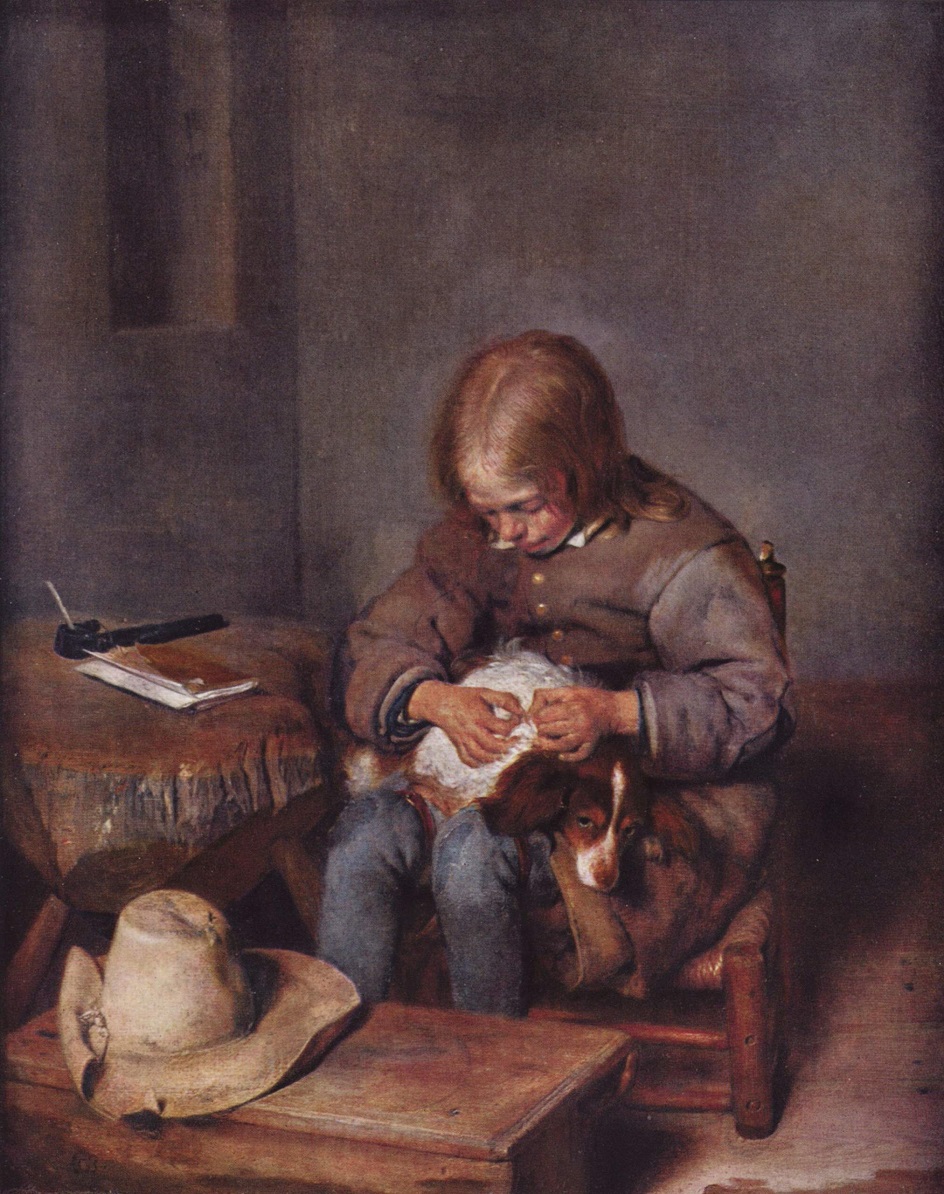 Герард Терборх. Картина «Мальчик, ищущий блох», ок. 1655