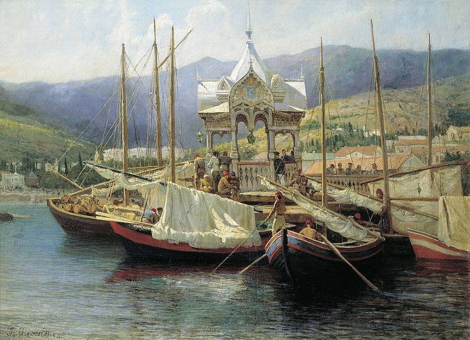 Григорий Мясоедов. Картина «Пристань в Ялте», 1890