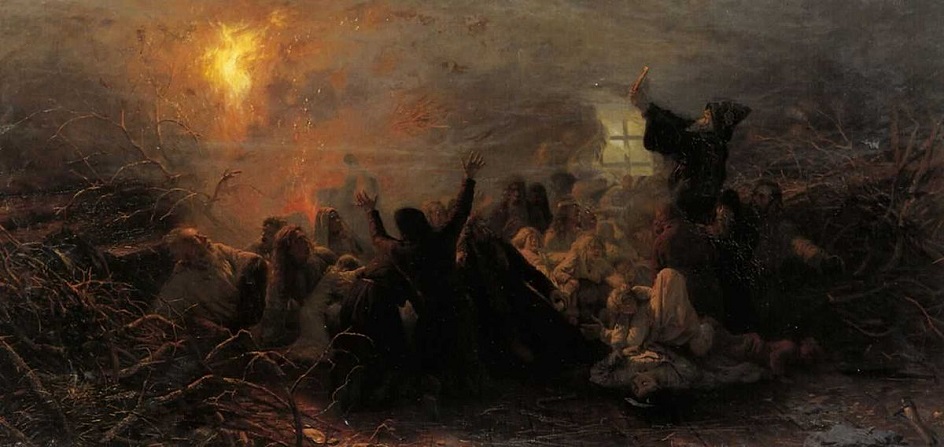 Григорий Мясоедов. Картина «Самосжигатели», 1884