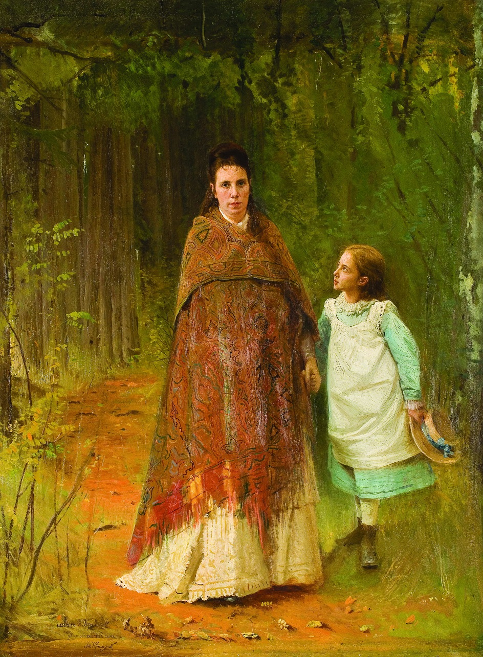 Иван Крамской. «Портрет жены и дочери художника», 1875