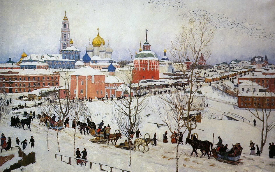 Константин Юон. Картина «Троицкая лавра зимой», 1910
