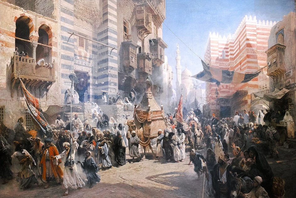 Константин Маковский. «Перенесение священного ковра в Каире», 1876