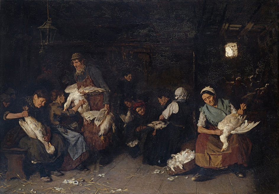 Макс Либерман. Картина «Женщины, ощипывающие гусей», 1872