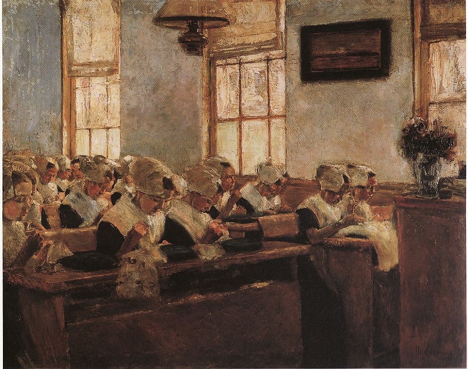 Макс Либерман. Картина «Голландская школа шитья», 1876