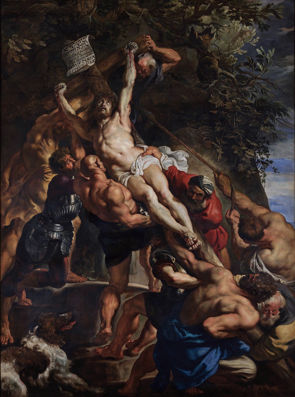 Картина маслом. Питер-Пауль Рубенс. Картина «Поднятие креста», 1611