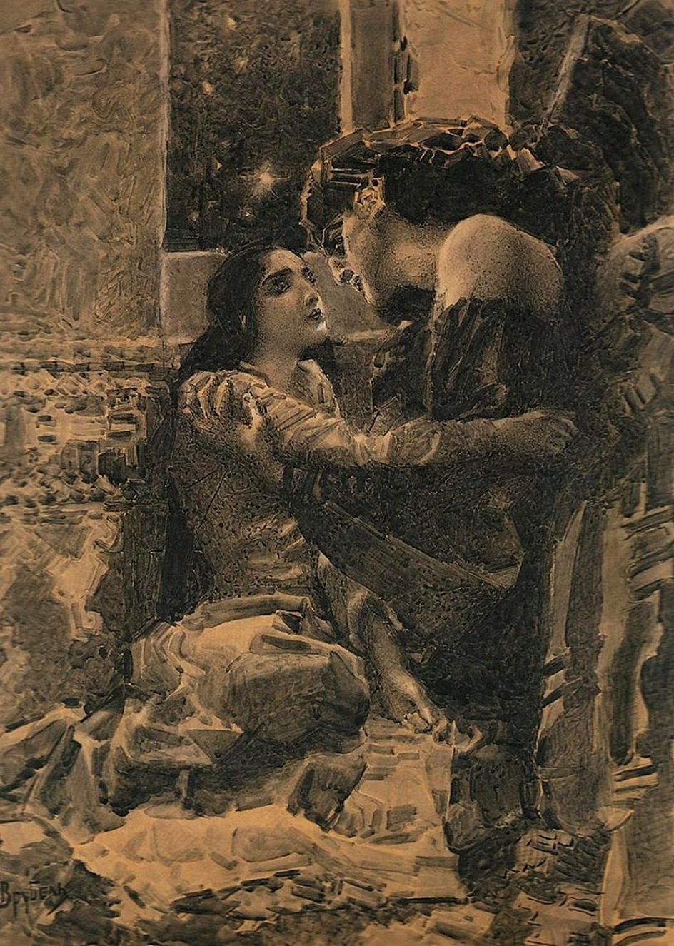 Михаил Врубель. «Демон и Тамара», 1891