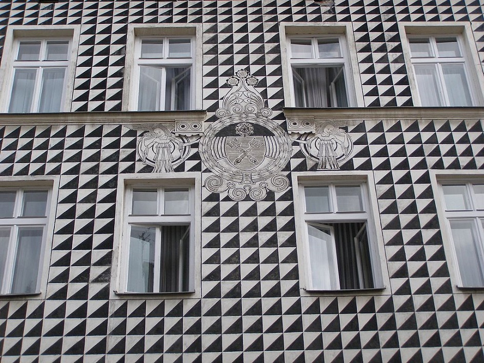 Сграффито. Сграффито на фасаде здания в Кракове, Польше