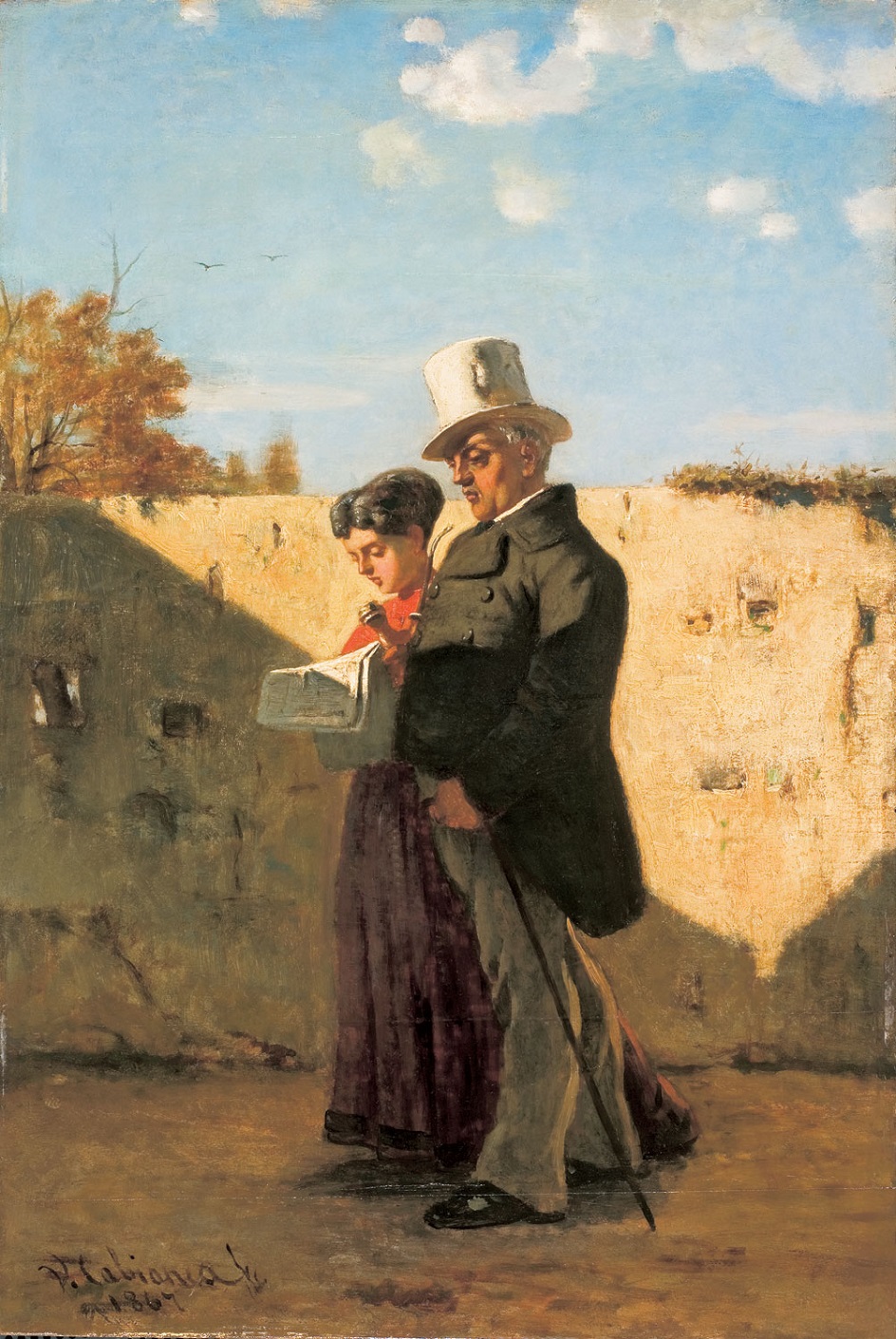 Веризм. Винченцо Кабьянка. Картина «Прогулка», 1867