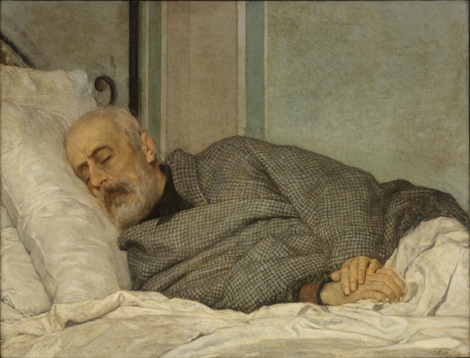 Веризм. Сильвестро Лега. Картина «Мандзини умирает», 1873