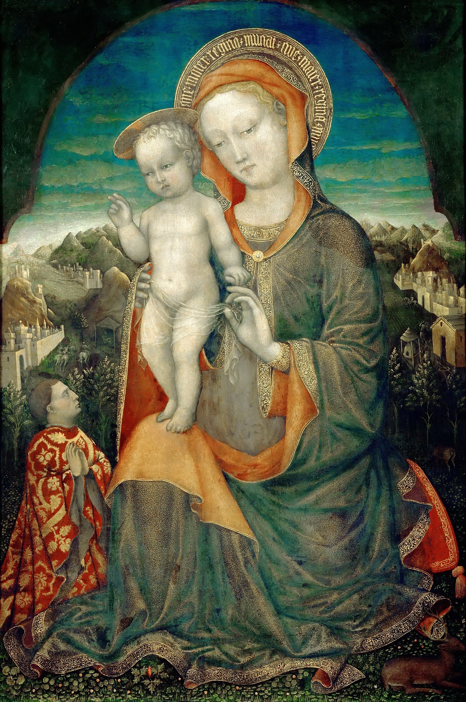 Якопо Беллини. Картина «Мадонна с младенцем и преклоняющимся Леонелло д’Эсте», предположительно, 1440